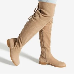 NWOT JustFab Ramona Over the Knee Boots, Taupe, Size 7
